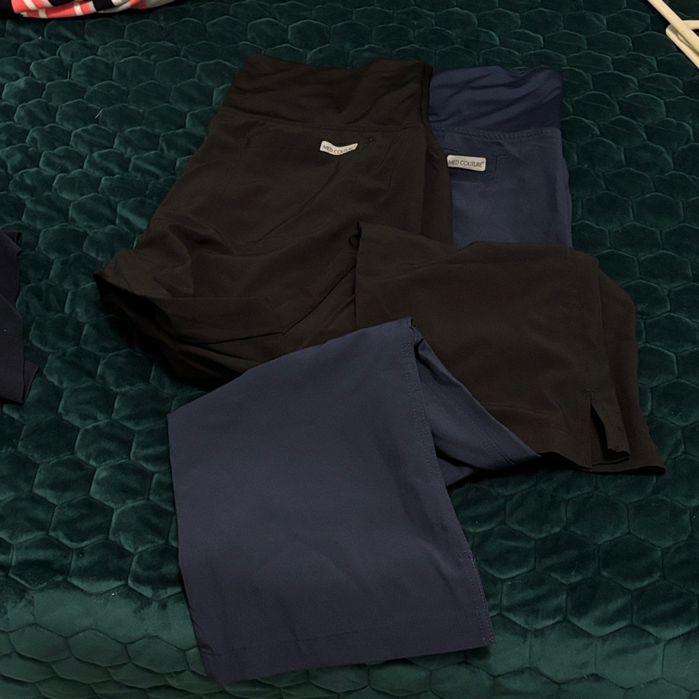 Med Couture Black and Navy Maternity Scrub Pants